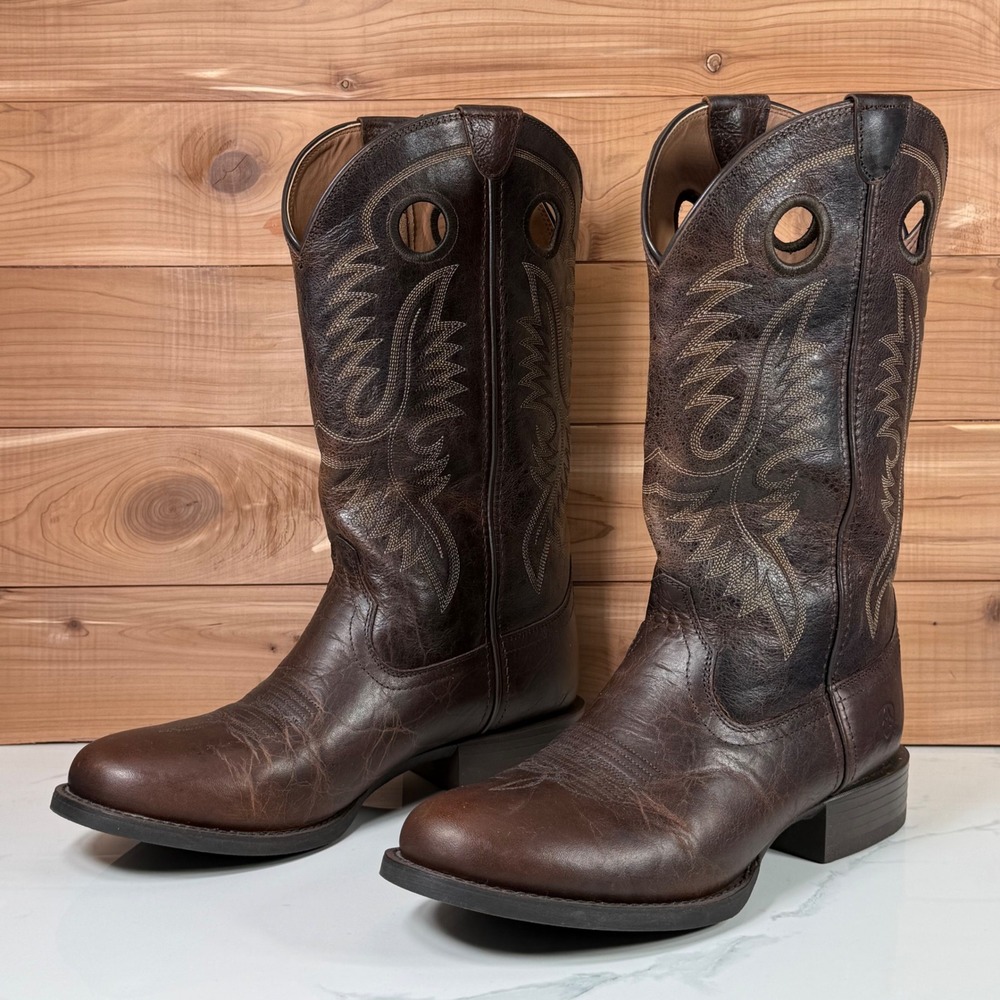 Ariat Sport Big Hoss Western Cowboy Boots‎ rd toe 10027216 Wide Men's 10 EE